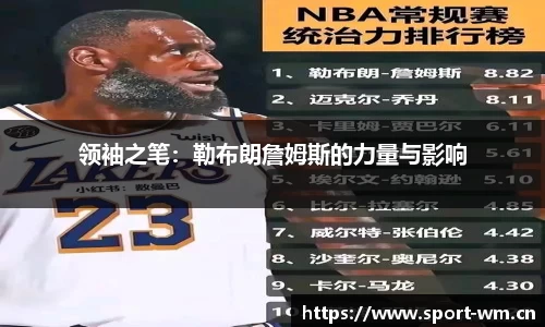领袖之笔：勒布朗詹姆斯的力量与影响